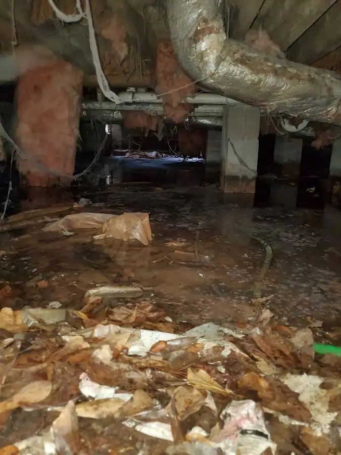 Crawl space flood assessment for Commercial Water Damage Restoration in Fishers